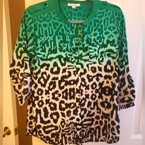 Calvin Klein Animal Print Ombre Blouse-M